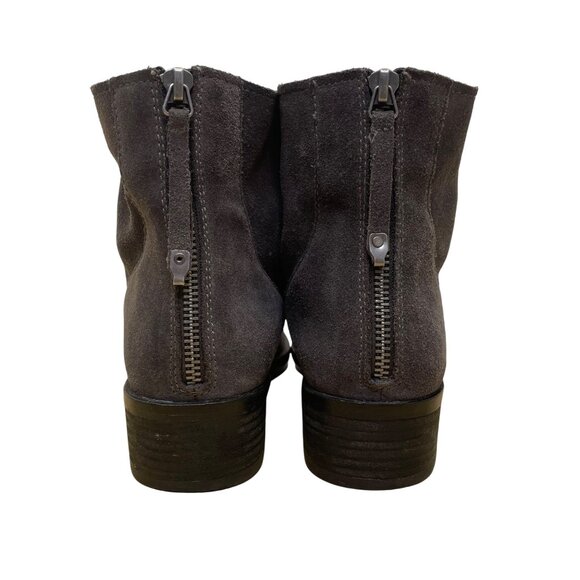 Vita Women’s Gray Suede With Back Zipper Block Heel Ankle Boots Size 8 - Picture 8 of 10